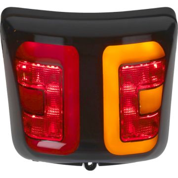 Achterlicht Power1 led e-keur + raw tube matt zwart vespa sm
