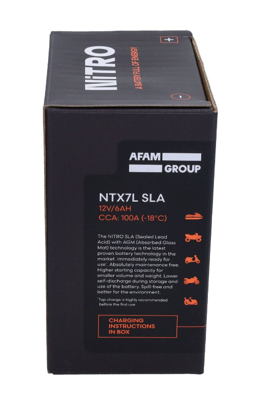 Accu Nitro NTX7L-BS / YTX7L-BS SLA/GEL (Vespa Liberty, Primavera, Sprint, Zip 4T)