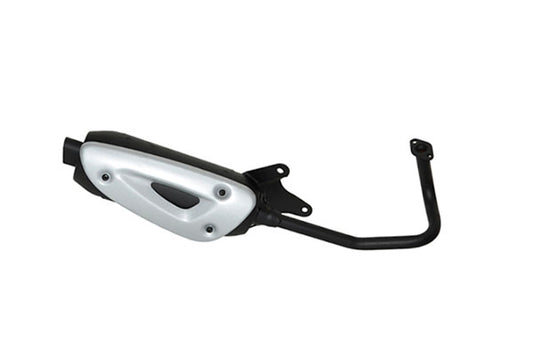 Uitlaat tecno standaard model straight (made in EU) 10 inch zwart kisbee 4t, sco China 4t, sco Gy6