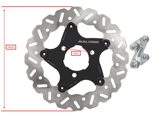 Remschijf Malossi oversized + adapter Whoop disc voor 250mm mbk nitro, aerox 6219288