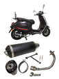 Uitlaat Power1 euro-2 Evo-1 zwart/alu Primavera 4t-2v, Sprint 4t-2v, Zip 4t