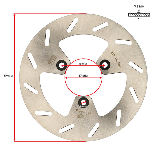 Remschijf Peugeot origineel 3-gaats voor 200mm django, viva va2008, viva va2008 4t 772101