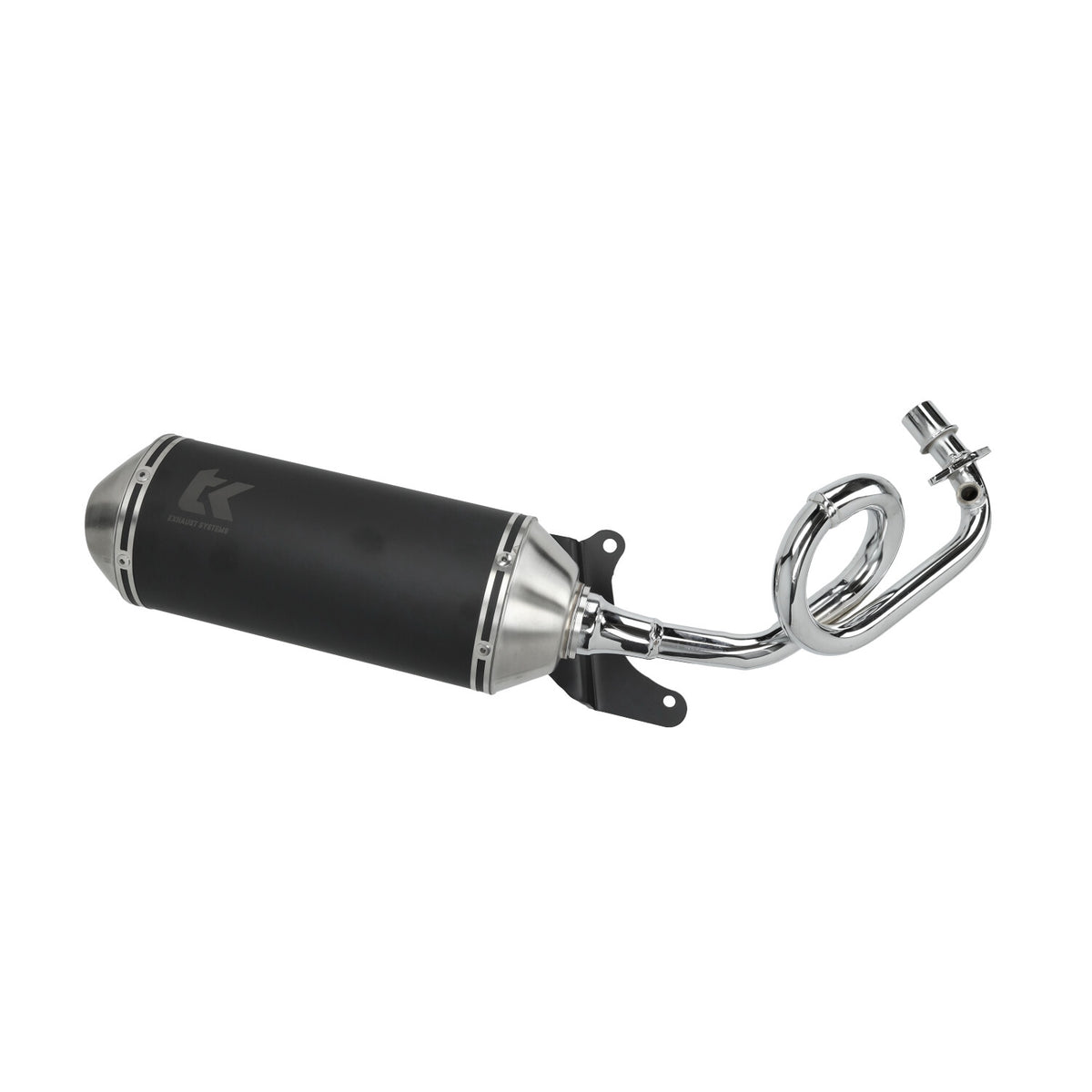 Uitlaat Turbokit ovaal euro-5 G-Max chrome bocht zwart/alu Zip 4t [euro4], Zip 4t [euro5]