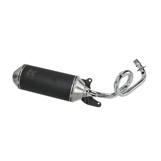 Uitlaat Turbokit ovaal euro-5 G-Max chrome bocht zwart/alu Zip 4t [euro4], Zip 4t [euro5]