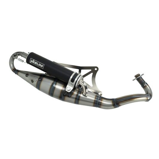 Uitlaat Yasuni Yasuni-R zwart sco Piaggio 2t, Zip 2t , Runner, Typhoon, Nrg tub420b