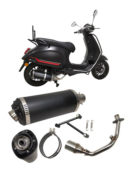 Uitlaat Power1 euro-5 EVO-1 zwart Primavera, Sprint, Zip 4t