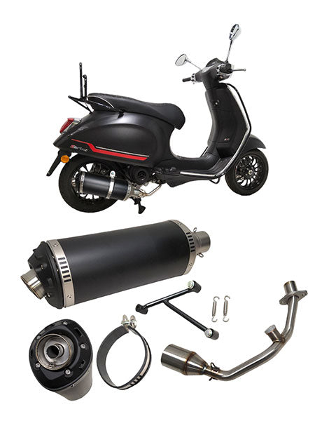 Uitlaat Power1 euro-4 Evo-1 zwart Primavera, Sprint, Zip 4t