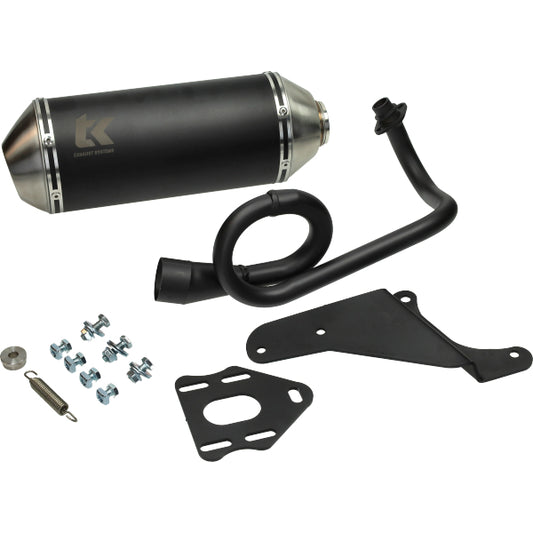 Uitlaat Turbokit ovaal euro-2 Gmax zwart alu Zip 4t 2v