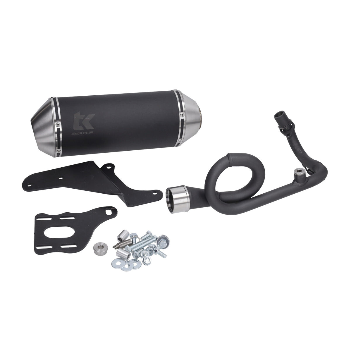 Uitlaat Turbokit 4t 2v '14-'18 Gmax euro4 zwart alu Primavera, Sprint m4t150-n