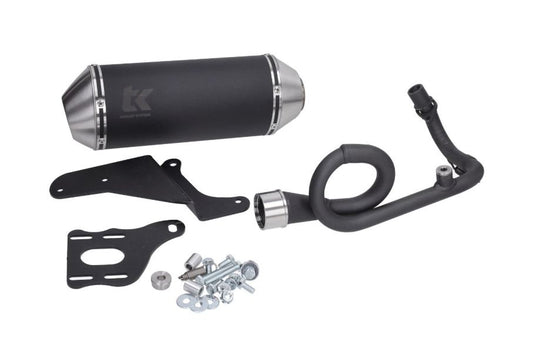 Uitlaat Turbokit 4t 3v euro-4 G-Max '18-20' zwart alu Primavera, Sprint, Vespa m4t185-n