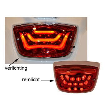 Achterlicht DMP led rood lxv, vespa lx, vespa S