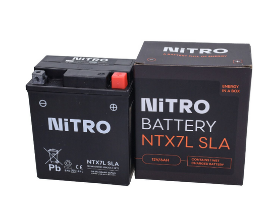 Accu Nitro NTX7L-BS / YTX7L-BS SLA/gel (Vespa Liberty, Primavera, Sprint, Zip 4T)