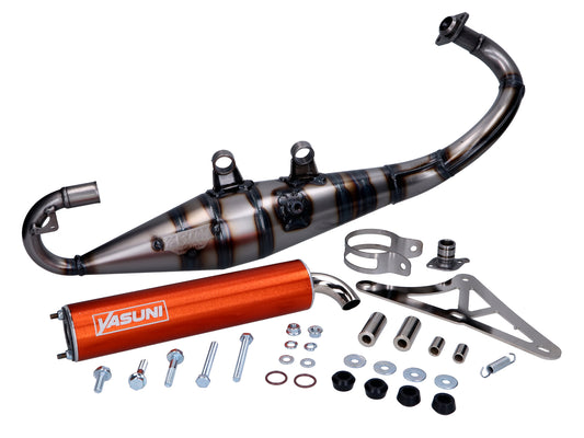 Uitlaat Yasuni Yasuni-R oranje Gilera Runner 50, sco Piaggio 2t tub420n