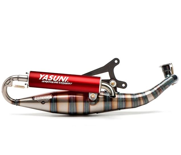 Uitlaat Yasuni carrera c16 rood minarelli hor ac, minarelli hor lc tub326r